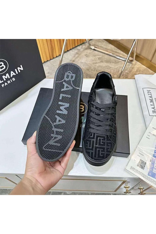 Мужские кроссовки Balmain Monogram B-Court - Black