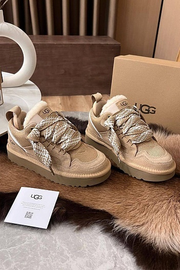 Женские ботинки с мехом UGG Lowmel - Beige   
