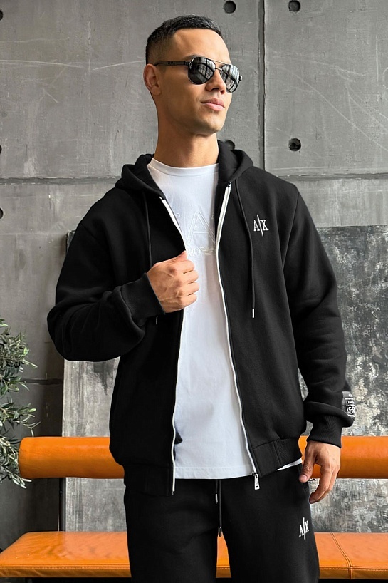 Утеплённая кофта на флисе Armani Exchange - Black