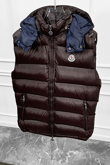 Мужской жилет Moncler logo-patch - Brown   