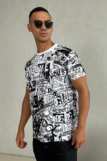 Мужская футболка Dolce & Gabbana белого цвета   
