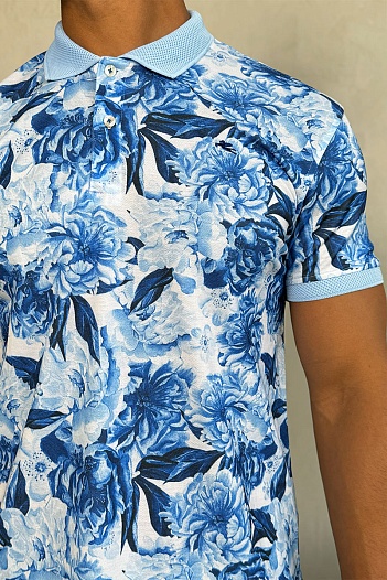 Мужское поло Etro "Floral" - Blue   