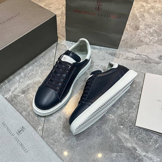 Мужские кроссовки Brunello Cucinelli grain leather - Navy