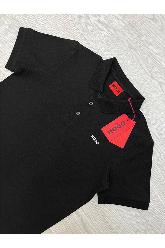 Мужское поло чёрного цвета Hugo Boss