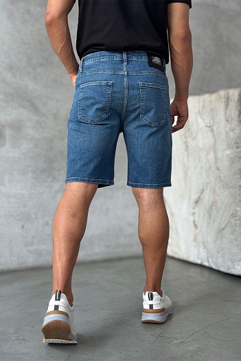 Синие джинсовые шорты Hugo Boss relaxed fit   