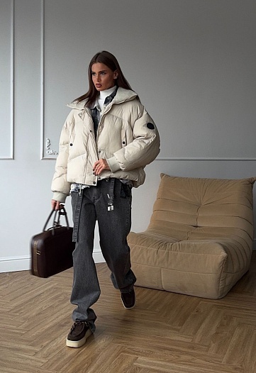 Женская бежевая куртка Hermes   