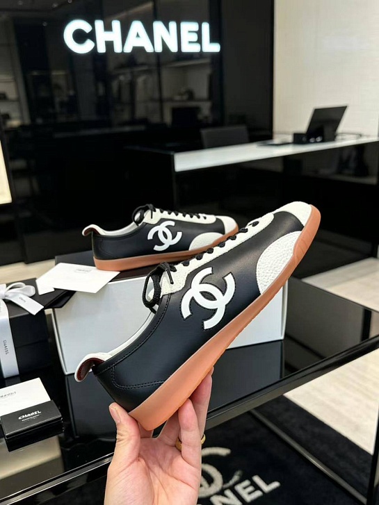 Женские кожаные кроссовки Chanel premium
