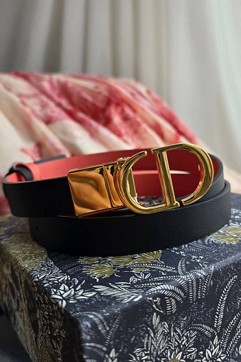 Женский двусторонний ремень Dior (длина 80 / 85 см)   