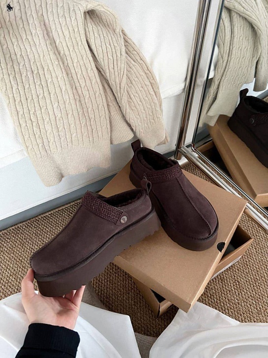 Замшевые женские слиперы с мехом UGG Lanah