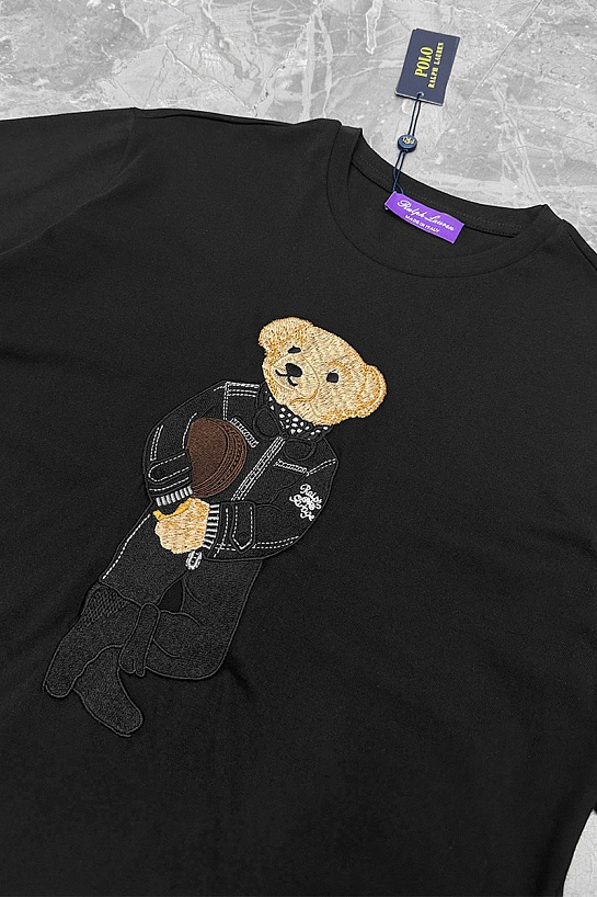 Мужская чёрная футболка Polo Ralph Lauren "Bear"