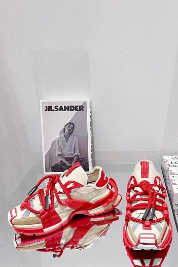 Комбинированные кроссовки Dolce & Gabbana Space - Beige / Red   