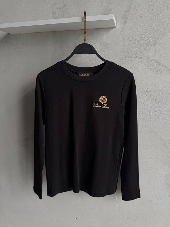 Чёрный женский лонгслив Loro Piana premium