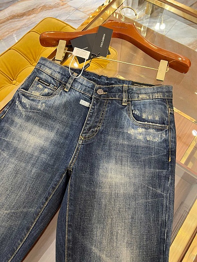Мужские синие джинсы Dolce & Gabbana skinny fit Premium   