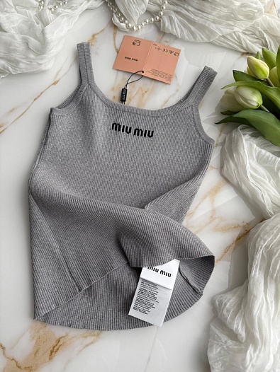 Серый женский топ MIU MIU   