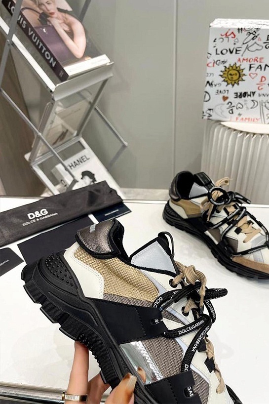 Комбинированные кроссовки Dolce & Gabbana Space - Beige