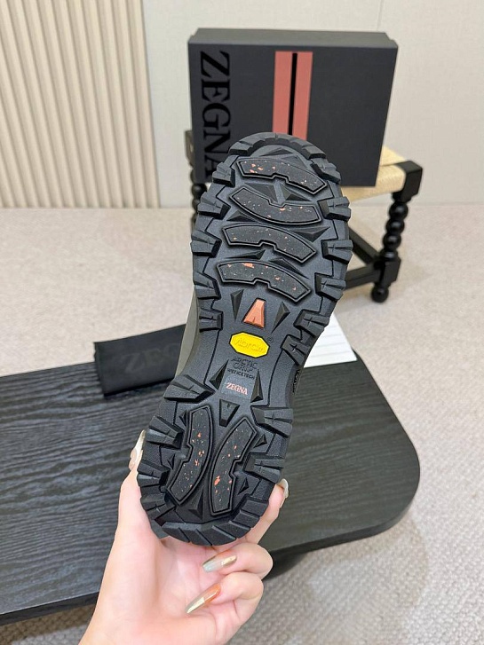 Замшевые кроссовки Zegna Triple Stitch Monte - Grey