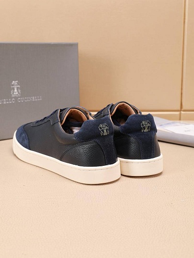 Комбинированные кроссовки Brunello Cucinelli low-top - Navy   