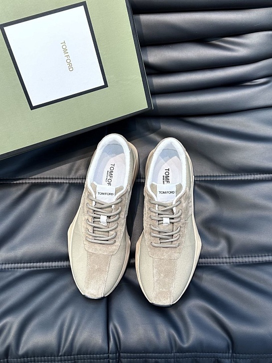 Мужские кроссовки Tom Ford бежевого цвета