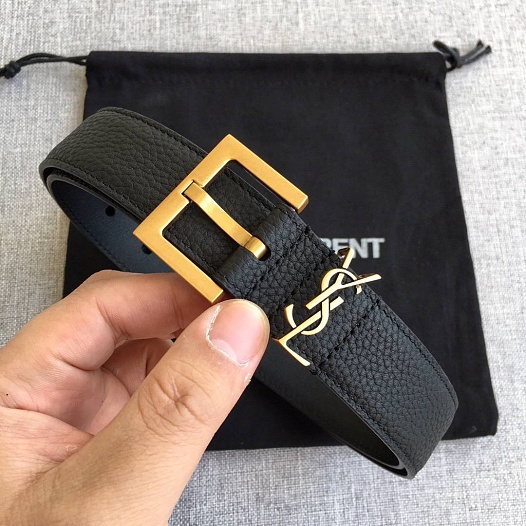 Кожаный ремень Yves Saint Laurent Cassandre (ширина 2 / 3 см)   