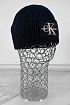 Тёмно-синяя шапка Calvin Klein Jeans monologo patch