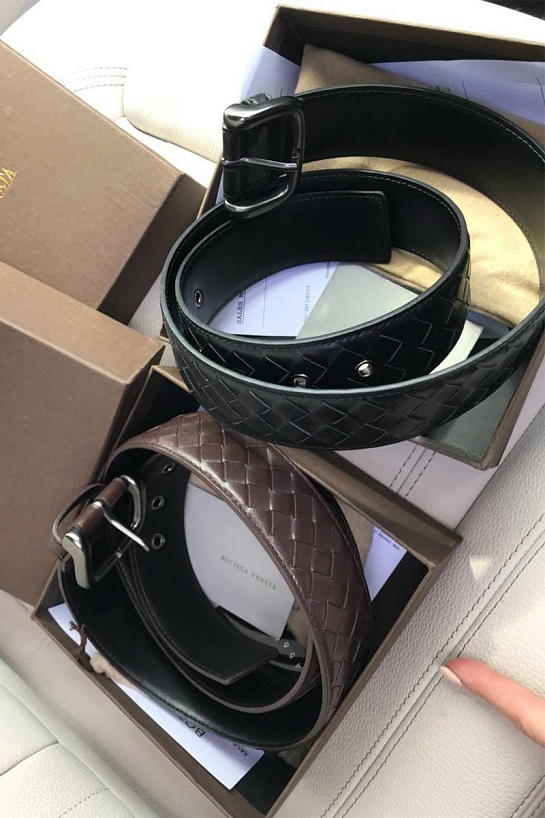 Кожаный коричневый ремень Bottega Veneta