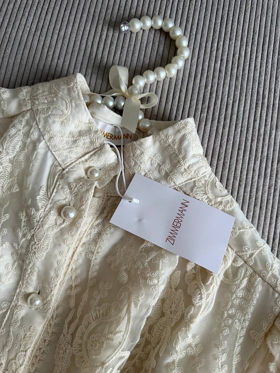 Женское кружевное платье Zimmermann premium белого цвета