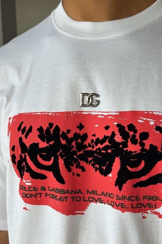Мужская белая футболка Dolce&Gabbana