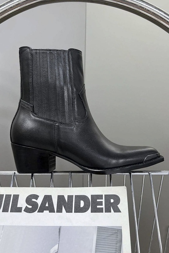 Женские кожаные сапоги Celine Premium - Black