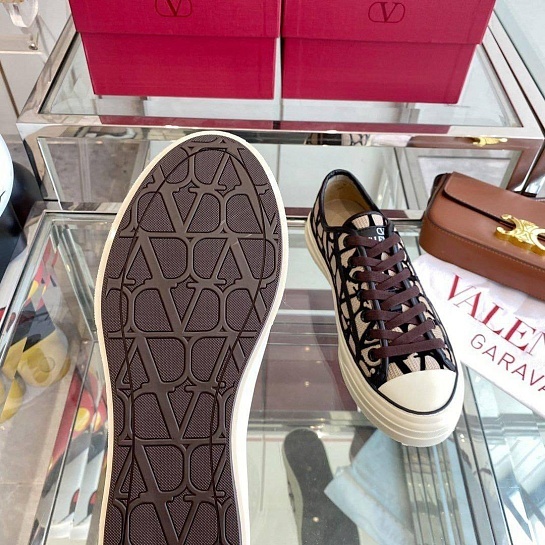 Женские кеды Valentino Toile Iconographe Totaloop Premium - Brown
