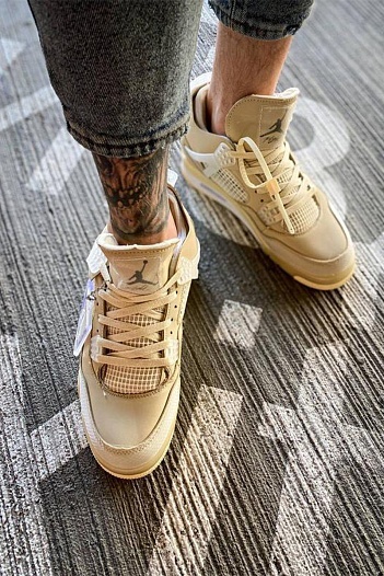 Кроссовки Nike Air Jordan 4 Retro x Off-White "Sail"   