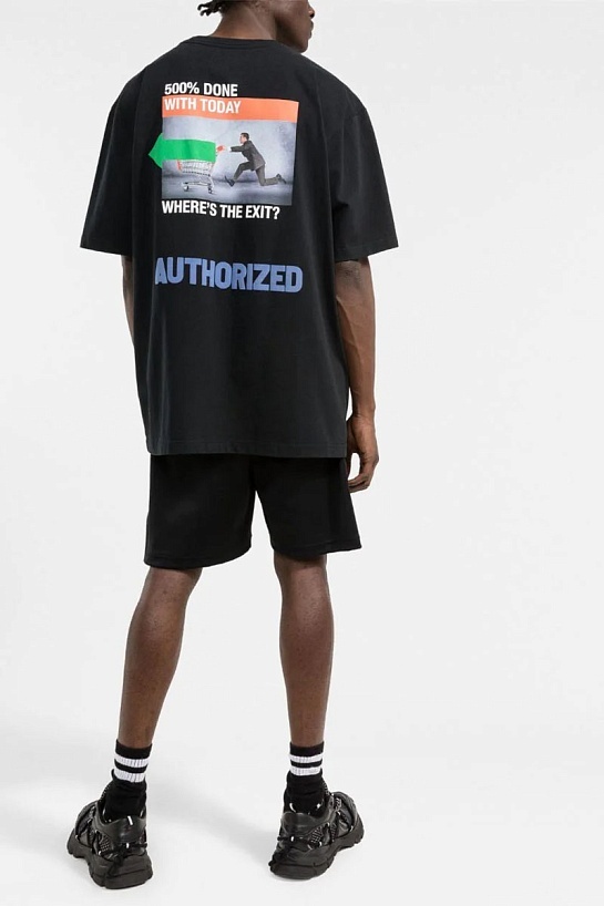 Чёрная оверсайз футболка Heron Preston A.F. Authorized