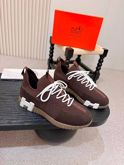 Текстильные кроссовки Hermes lift slip-on   