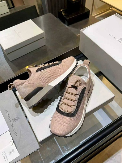 Женские текстильные кроссовки Brunello Cucinelli premium   