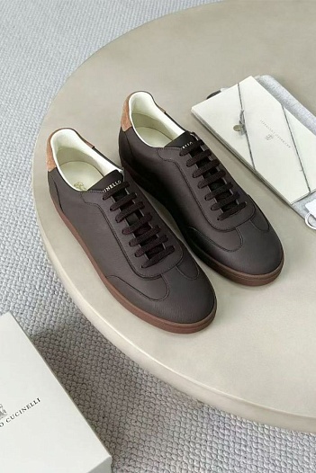 Мужские кожаные кроссовки Brunello Cucinelli Premium   