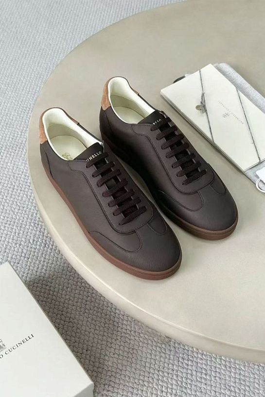 Мужские кожаные кроссовки Brunello Cucinelli Premium