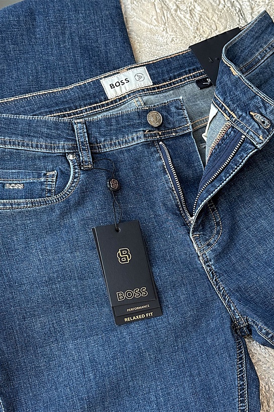 Мужские синие джинсы Hugo Boss relaxed fit