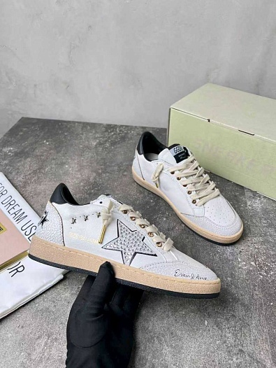 Женские кожаные кроссовки Golden Goose Ball Star premium   