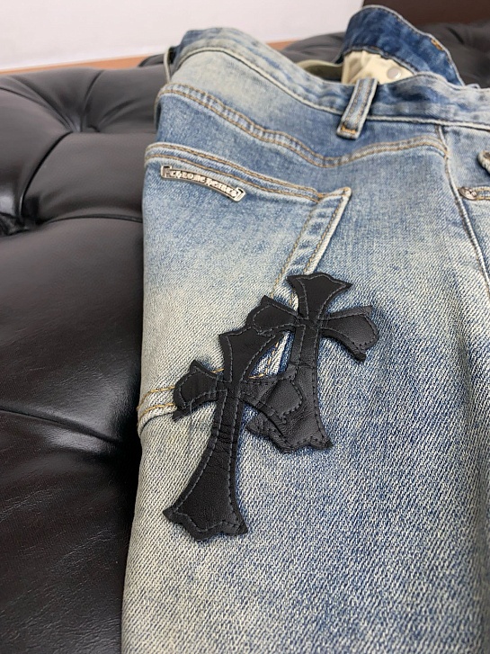 Мужские светло-синие джинсы Chrome Hearts