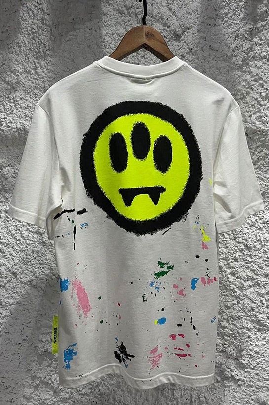 Белая оверсайз футболка Barrow logo-print paint-splatter
