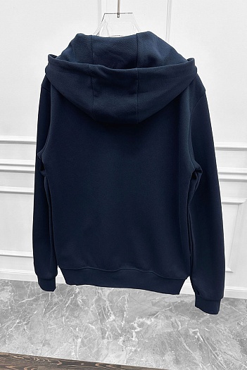 Кофта на молнии Loro Piana logo-embroidered - Navy   