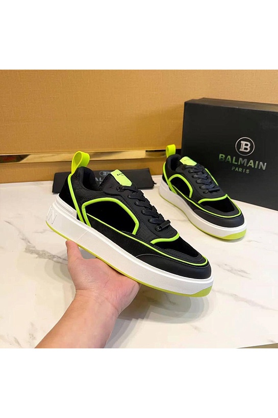 Комбинированные кроссовки Balmain чёрного цвета