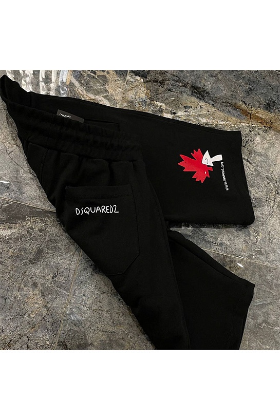 Чёрные мужские шорты Dsquared2 maple leaf-print
