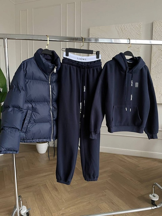 Женский костюм тройка на флисе Loewe Premium - Navy