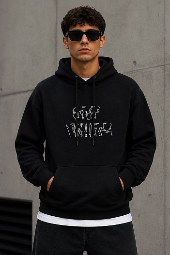 Мужское чёрное худи Off-White Arrows logo-print   