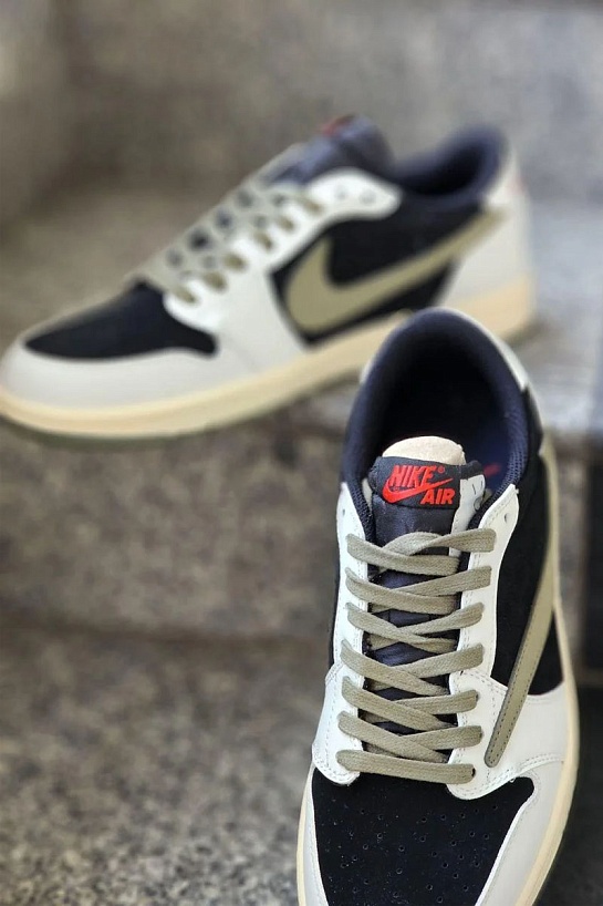 Кроссовки Travis Scott x Nike Air Jordan 1 Low OG "Olive"