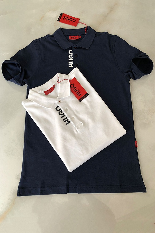 Белое мужское поло Hugo Boss