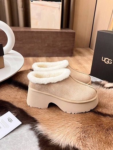 Женские замшевые ботинки UGG Heights Mini - Beige   