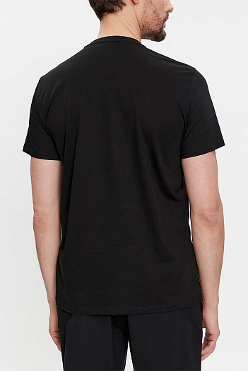 Футболка чёрного цвета Armani Exchange logo-print   