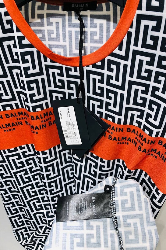 Мужская футболка Balmain monogram-print