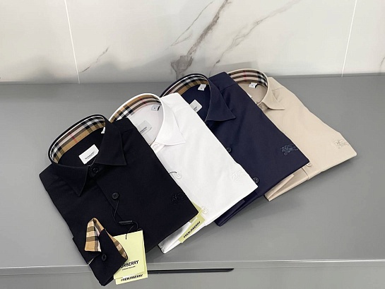 Мужская рубашка Burberry logo-embroidered - Beige